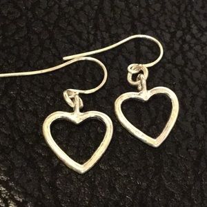 Sterling Silver heart dangle earrings